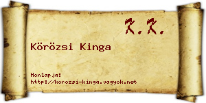 Körözsi Kinga névjegykártya