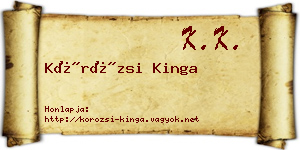 Körözsi Kinga névjegykártya